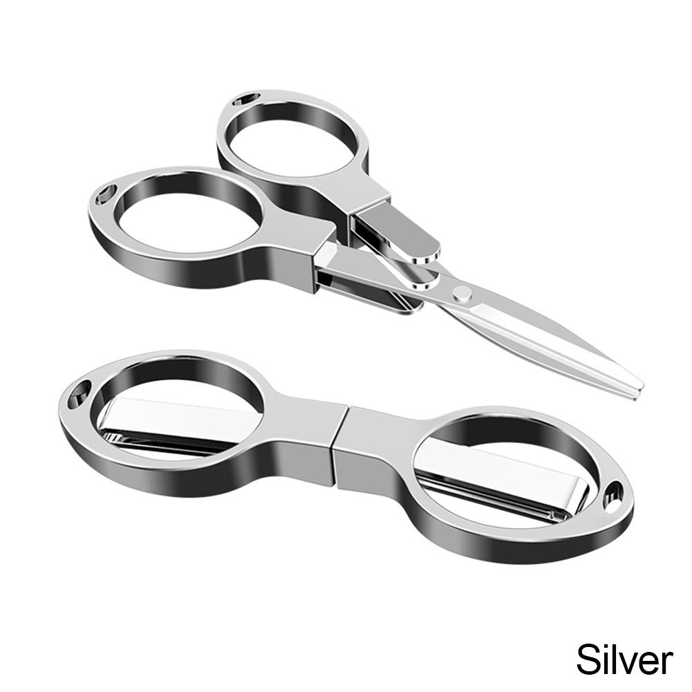 Folding Scissors Safe Portable Keychain Trip Scissors Cutter, Safety Portable Travel Trip Scissors Used for Home Office Fishing