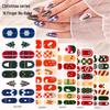 16-Piece European/American Christmas Gel Nail Stickers – No-Bake, French Manicure Style