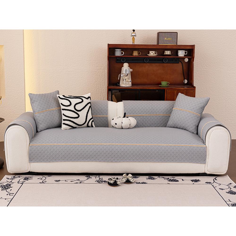 Qiandongge Summer Sofa Mat Mat Non-Slip  New Cool Ice Silk Leather Straight Row Summer Light Luxury Seat Cushion