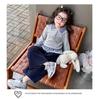 Meng Tang Tang Spring Girls' Color Block Bib Pants & Sweatshirt Set - Baby Korean Style Two-Piece.