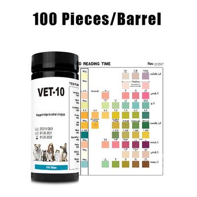 100Pcs 10-Parameter Cat & Dog Urine Test Strips Cat & Dog Uti Test Kit, Urinalysis Reagent Strips: Glucose, Specific Gravity