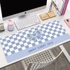 Extra Large Cute Checkered Mouse Pad, Flower Bear Design, Desk Mat for Laptop and Keyboard