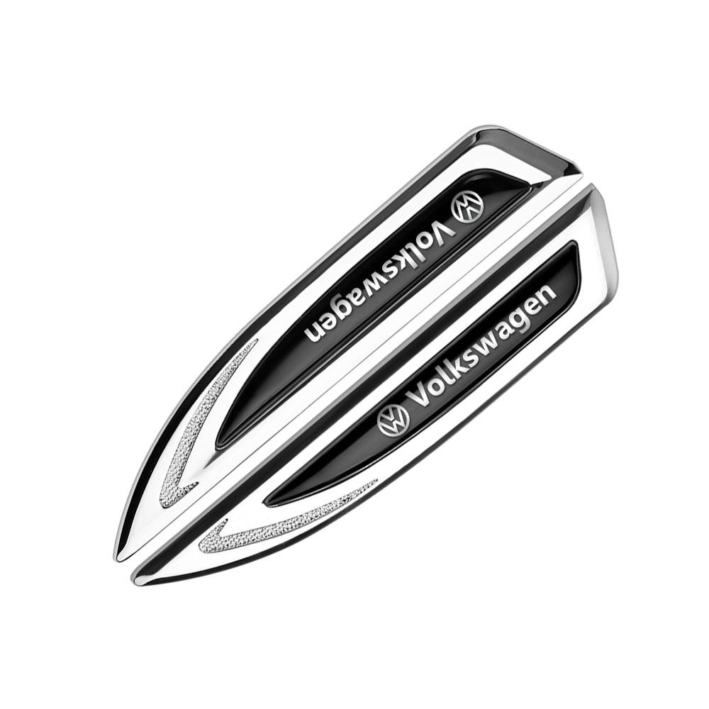 

2026 Hot For VW VOLKSWAGEN 2Pcs Car Metal Badge Car Wing Right & Left Side Fender Stickers For Volkswagen Bora Beetle Touran Tig білий
