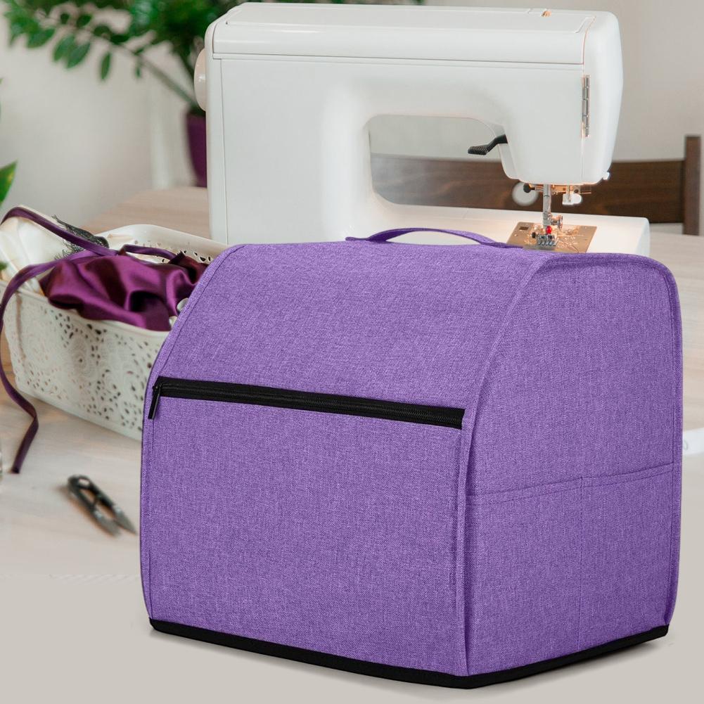 1PC Purple Overlock Sewing Machine Cover 600D Oxford Cloth 31*28*31cm Overlock Sewing Machine Cover With Storage Pockets Parts