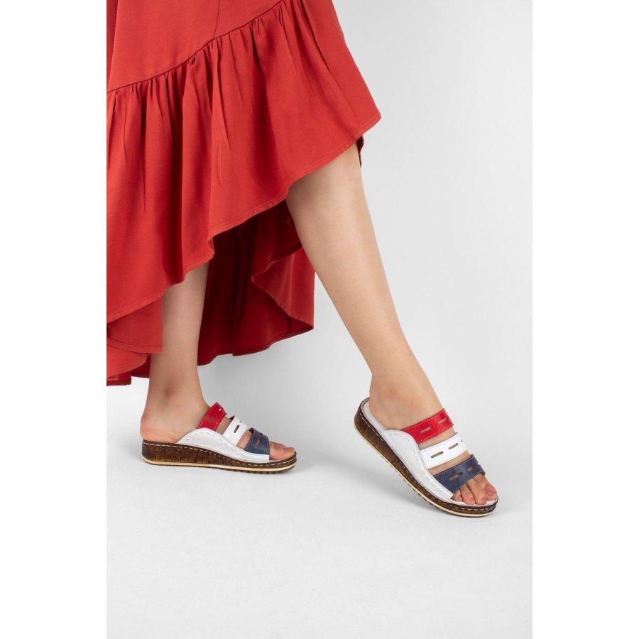 Pantoufles d'été décontractées en cuir pour femmes