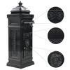 Aluminum Column Mailbox Vintage Style Rust Resistant Black