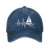 Vintage Baseball Cap Sailboat ECG Casual  New Vintage Washed Cotton Baseball Cap Parent Kids Sun Hats