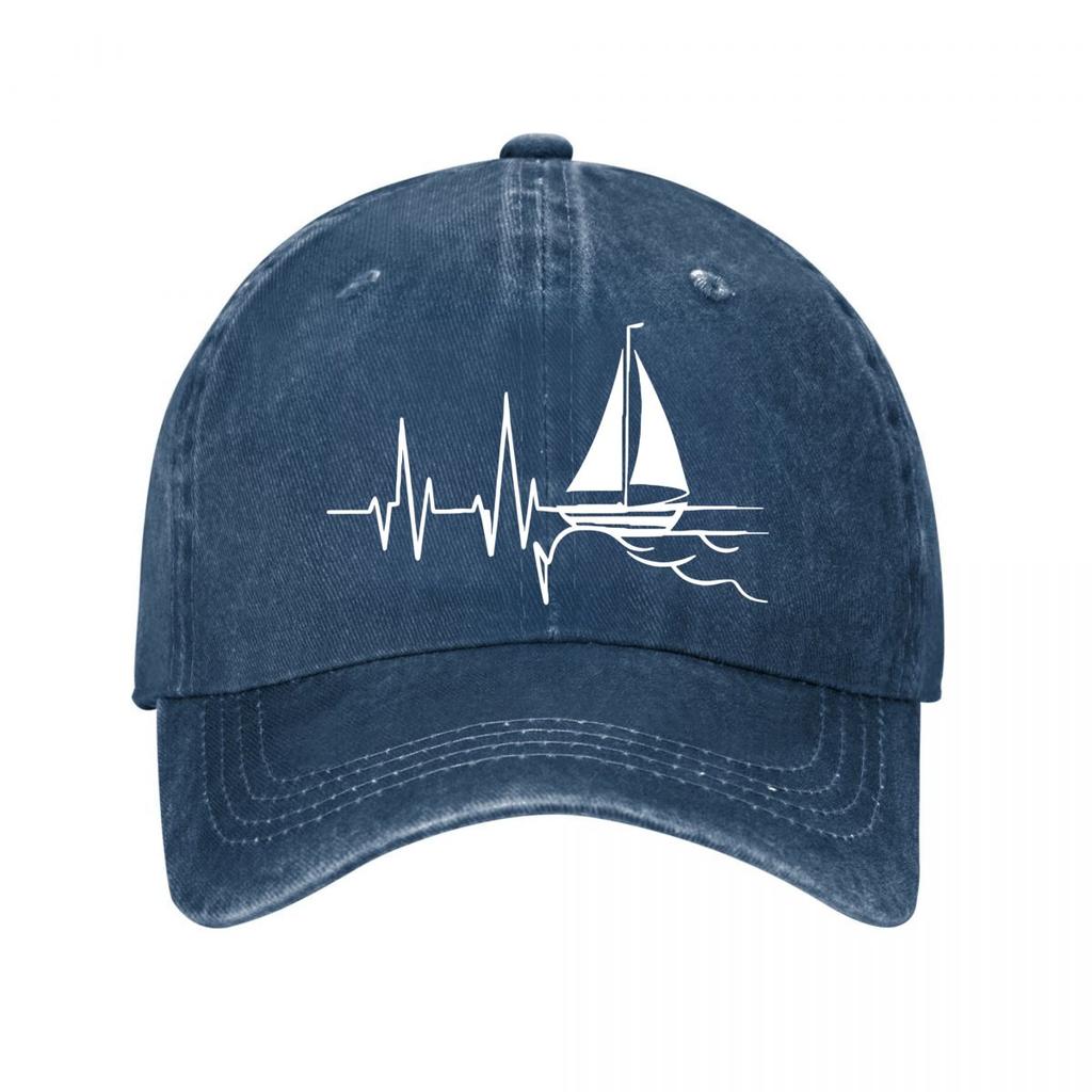 Vintage Baseball Cap Sailboat ECG Casual  New Vintage Washed Cotton Baseball Cap Parent Kids Sun Hats