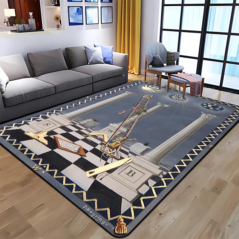 Masonic Illuminati Printed Pattern Rug Baby Play Crawl Floor Mats Living Room Carpets Decoration Fitness Pet Anti-slip Carpet