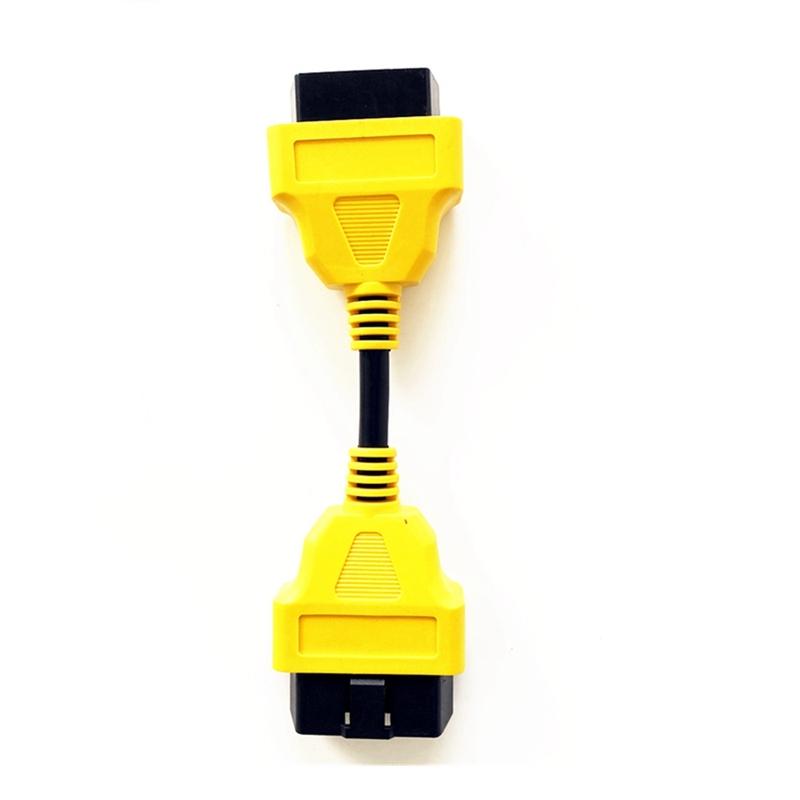 OBD 2 Cable 16Pin Extension Cable Adapter 13cm 16 Pin Male to Female OBD II OBD2 Yellow Extension Cable Connector Adapter