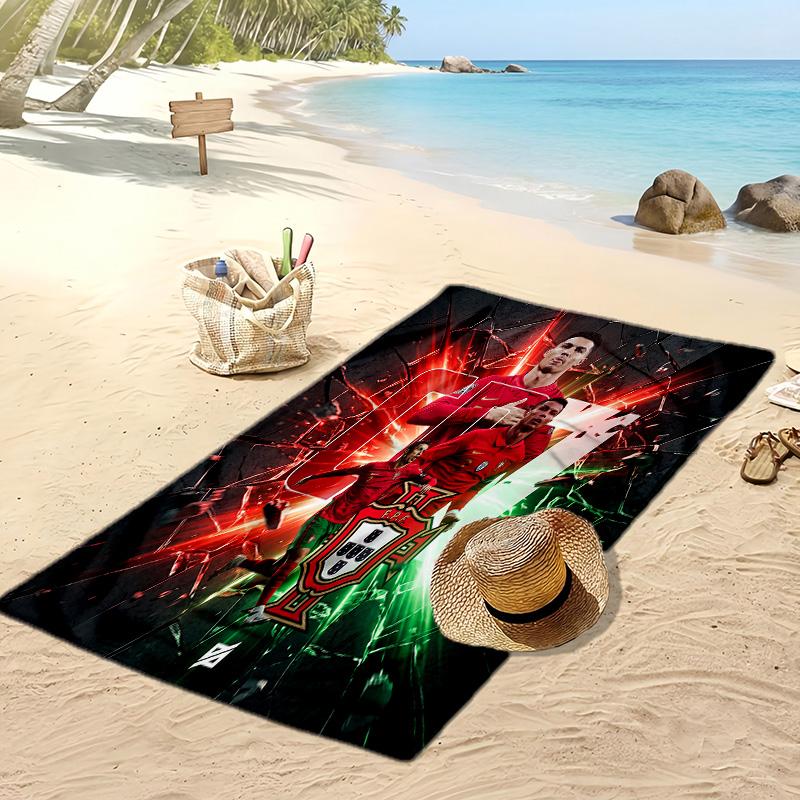 Portugal Fußball Print Strandtuch Schnelltrocknend Super Saugfähig Weiches Badetuch für Schwimmen Strand Reisen Fan Souvenir Geschenk
