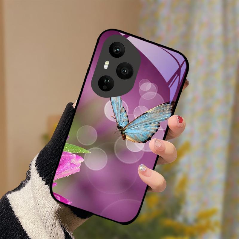 Tempered Glass Phone Case For Honor 400 Pro Honor400 Lite 5G Cover Luxury Painted Hard PC Fundas Shockproof Protective Shell