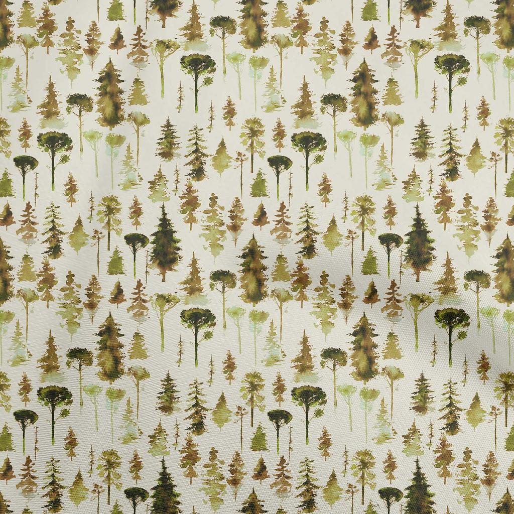 oneOone Cotton Flex Dark Green Fabric Tree Craft Projects Decor Fabric Printed By The Yard 40 Inch