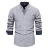 Frühlings Baumwollmischung Herren Oxfordhemd Langarm Button-Down Gesellschaftliche Business Casual Hemden für Herren