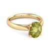 Peridot Classic Solitaire Ring - 925 Sterling Silver Gold Vermeil