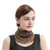 Women Floral Chiffon Ring Scarf Neck Guard False Collar Elastic Bib Wraps Travel Scarf Versatile Accessory