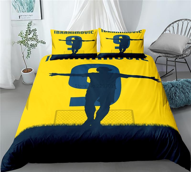 Famous Football Player 3d Bedding Set Football Printed Duvet Cover Set with Pillowcase Europe/Australia/USA Twin Queen King Size