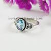 Blue Topaz Ring, Handmade Dainty Ring, Oval Topaz Ring, 925 Sterling Silver Ring, Wedding Ring, December Birthstone, Gemstone Ring