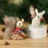 Handcrafted Hanging Squirrel Holiday Decoration Foam Christmas Ornament For Indoor Window Desktop Holiday Display