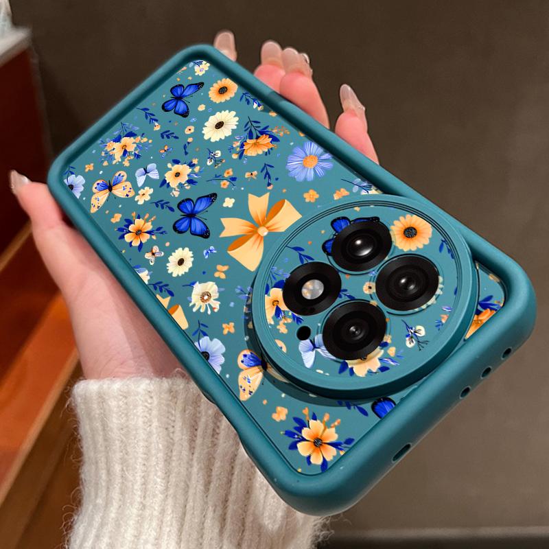 Blue Butterfly Floral Pattern Case For Oneplus 15 Nord 5 13R 12R 11R 5G Shockproof Bumper Soft Silicone Cover For OnePlus 13 13T 12