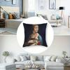 1Pc Lady With An Ermine Art Pillow Cover, Polyester 2D Double-Sided Print Cushion Case, Da Vinci Famous Painting Throw Pillowcas