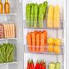 Boîte de rangement pour porte latérale de réfrigérateur Bacs de rangement en plastique transparent Empilables Organisateur de cuisine pour viande Snacks et Boissons