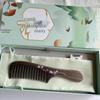 Tan Mujiang Lacquer Art Ebony Wood Wide-Tooth Comb Gift Set