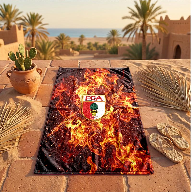 FC Augsburg FC Print Mikrofaser Strandtuch Schnelltrocknend Saugfähig Großes Handtuch für Strand Schwimmen Reisen