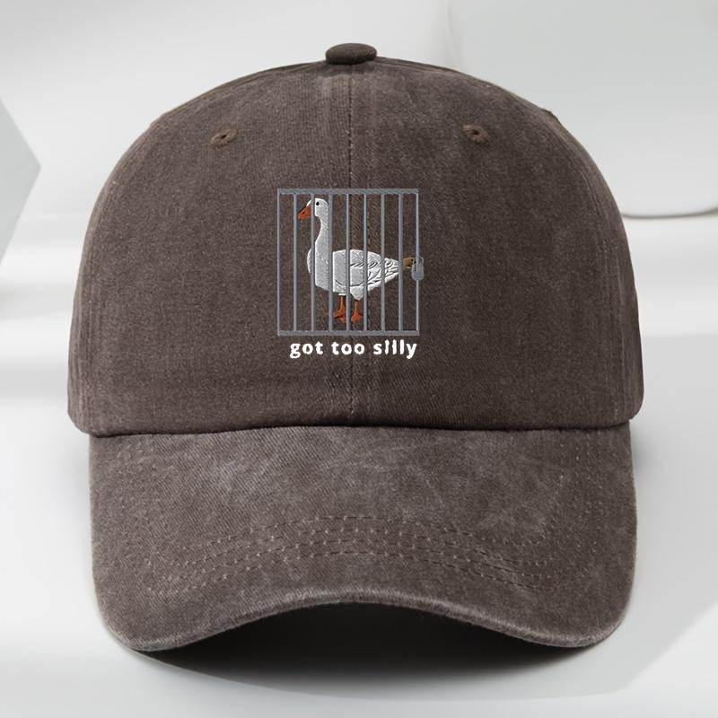 Interesting Goose Iron Cage Print Baseball Cap Unisex Soft Top Adjustable Hat Circumference Duck Tongue Hat Outdoor Sports Leisu