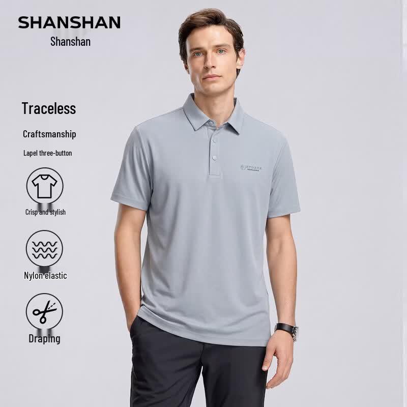 SHANSHAN Men s Elastic Polo Shirt 185