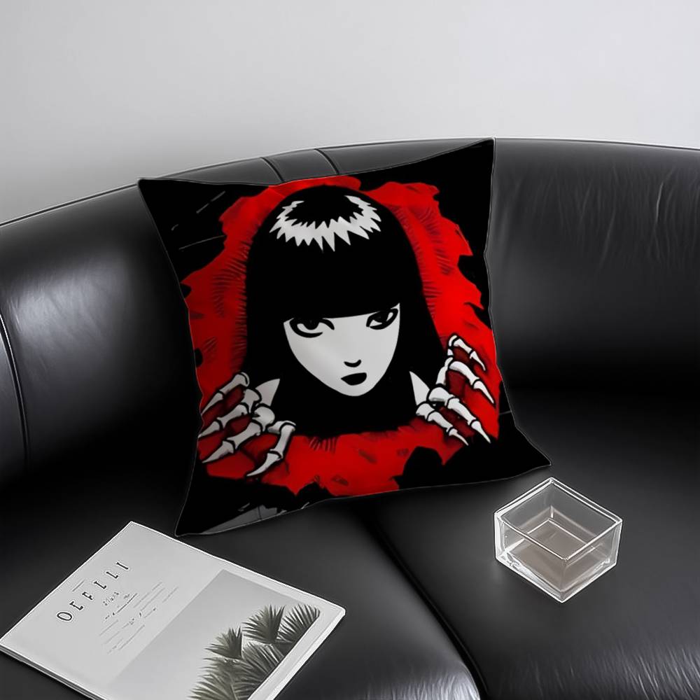 Anime E-Emily The Strange Pillow Case Anti-dustmite Invisible Zipper Sofa Bed