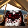 1pc Heart Design Outdoor Flannel Blanket Soft All Season Polyester Throw , Perfect for Picnics & Travel , Picnic Accessory