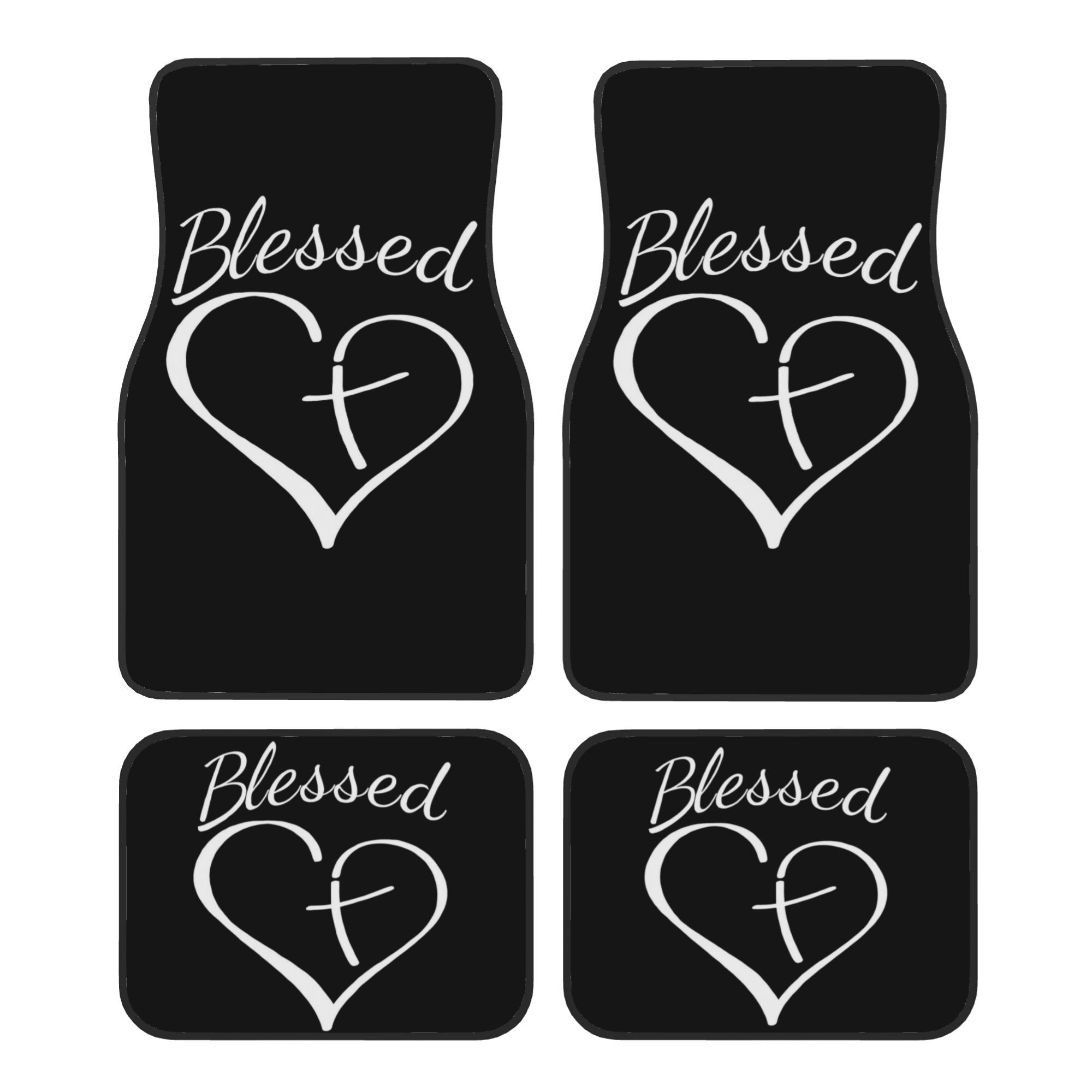 Комплект из 4 декоративных автомобильных ковриков - Нескользящие  Идеально для автомобилей  И многого другого. Отличный подарок для любого  Внедорожники  Можно стирать в машине Black