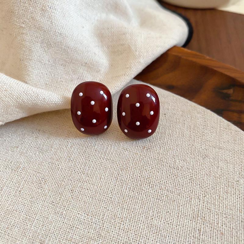 Geometric Leopard Print Heart Flower Stud Earrings - Retro & Versatile Luxury for Women