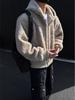 Men's American Retro Lambswool Coat - Winter Hooded Fur Cardigan with Velvet Lining