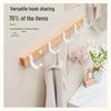 Beech Wood Wall-Mounted Coat & Hat Hooks: No-Punch Installation for Entryway, Hallway, or Bedroom.