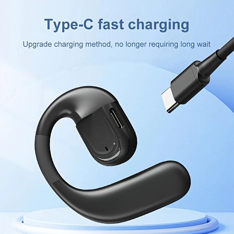 1PC Fone de Ouvido Bluetooth 5.4 para Negócios Sem Fio Fone de Ouvido Único com Microfone Mini Gancho de Orelha Estéreo Fone de Ouvido Musical para Telefone