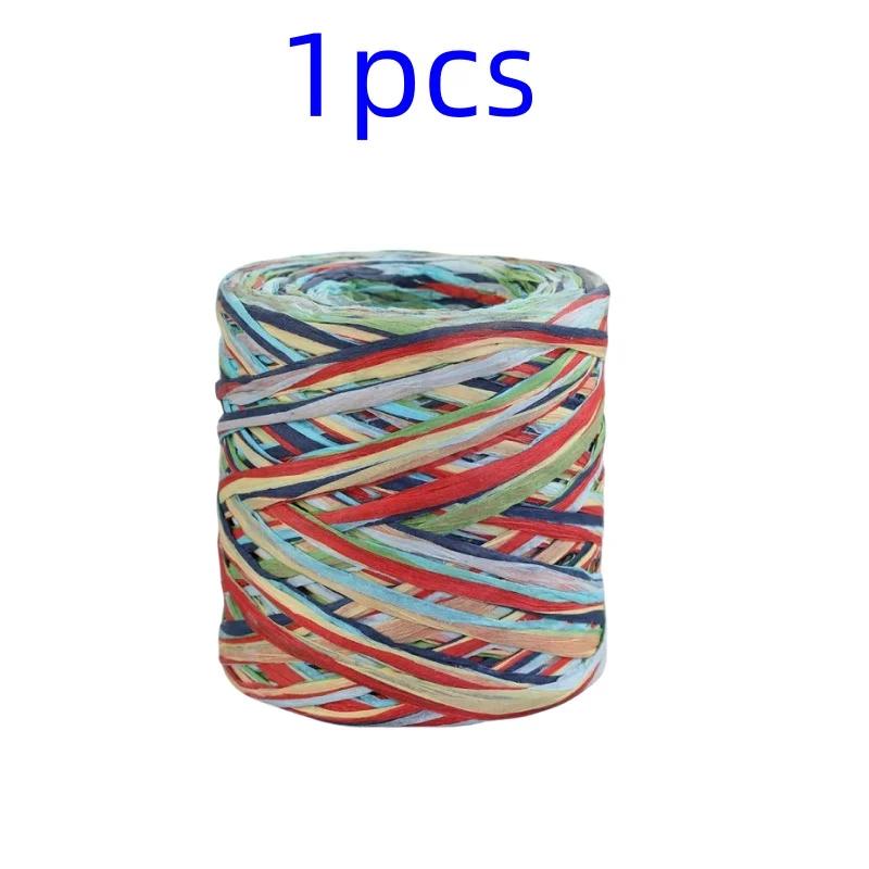 2025 200M Natural Raffia Straw Yarn For Knitting Crocheting Paper Threads DIY Handmade Summer Sunhat Beach Bag Freeshipping