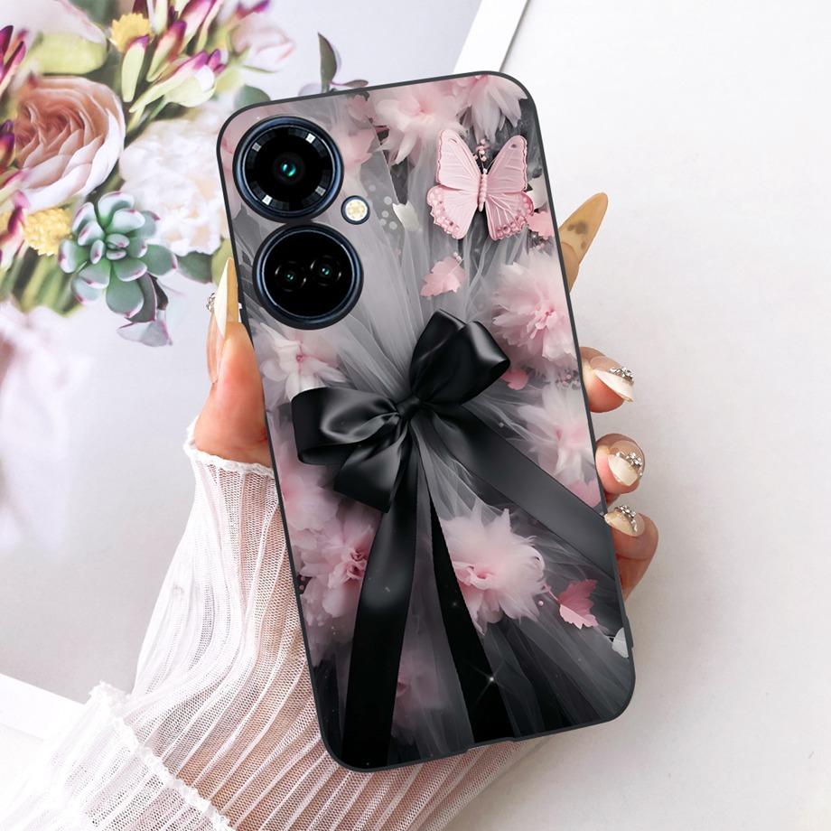 For Tecno Camon 19 Pro 19 Neo Camon19 4G Phone Case Matte Soft TPU Bumper Cover Cool Cartoon Luxury Butterfly Flower Funda