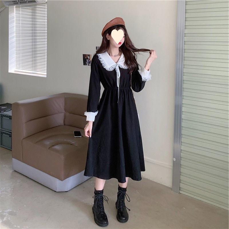 

New red dress women s spring and autumn Korean version waist thin small super fairy temperament long skirt S