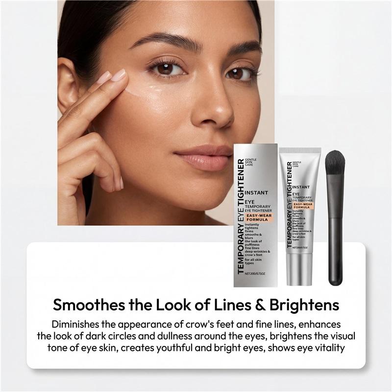 Eye Tightener Cream Instant Remove Eye Fine Lines Eliminate Dark Circles Firm Smoothe Eyes Puffiness Eye Care Cream With Brush