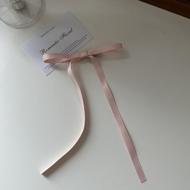Solid Color Ribbon Hair Clip Female Long Streamer Sweet Temperament Duckbill Clip Simple Hair Accessories