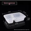 Two-Compartment 1000ml Black Rectangular Disposable Bento Lunch Box