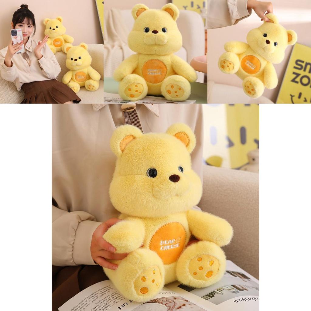 Cute Cheese Bear Plush Toy Stuffed Animal Teddy Bear Doll For Kids Adorable Gift For Girls