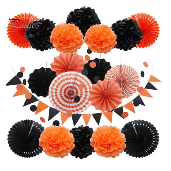 1 rinkinys vakarėlio dekoravimo rinkinys spalvingi popieriniai gėlių vėduoklės pomponai baneriai karnavalas gimtadienis šventė fiesta dekoracijos