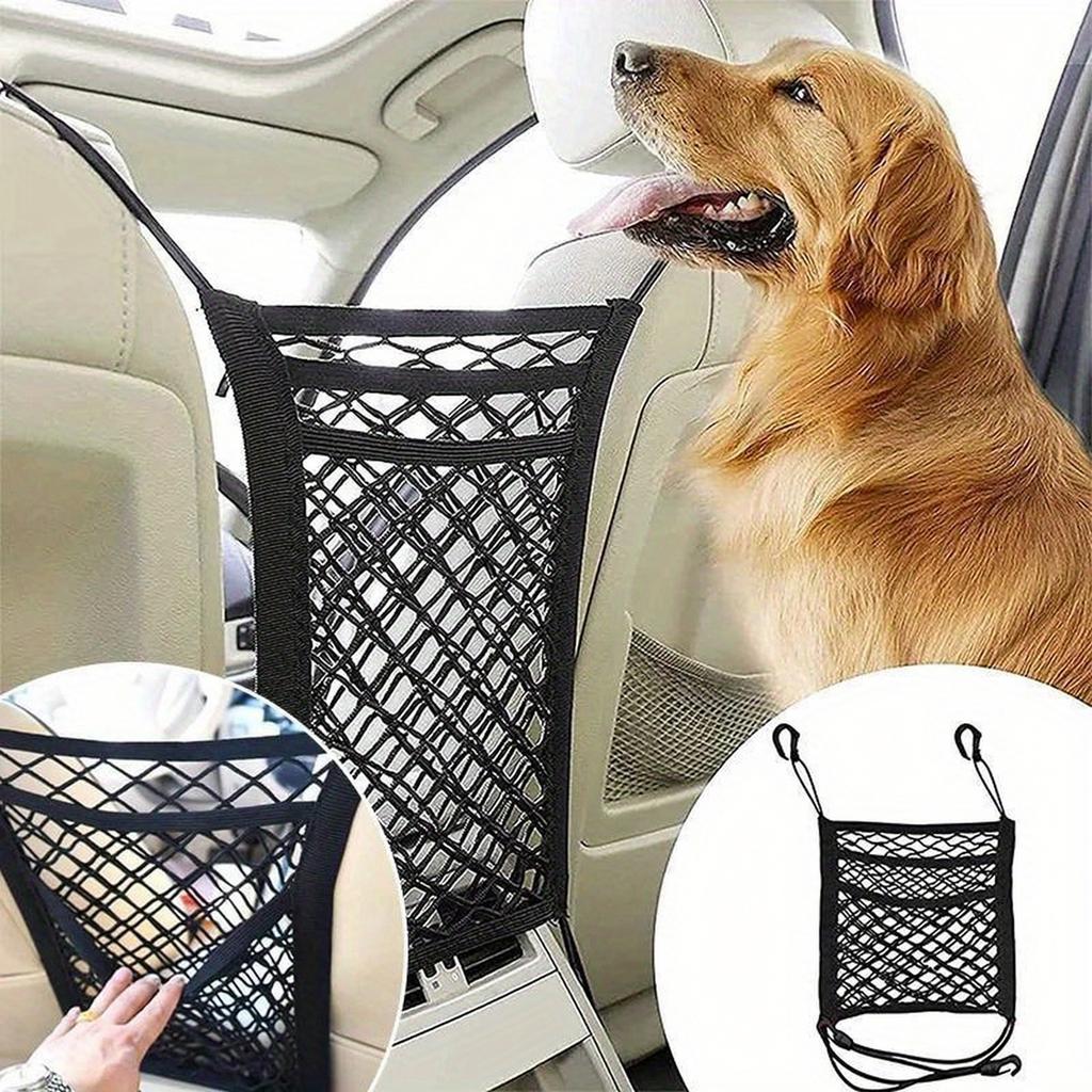 Car Back Storage Net - Double Layer Hanging Car Net for Backseat, Car Cargo Net Storage Bag