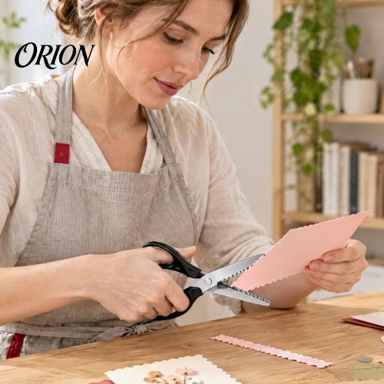 Fabric Cutting Shears Pinking Scissors, Zig Zag Decorative Edge Professional Manual Patchwork Dressmaking Craft Scissors for Sewing Paper DIY