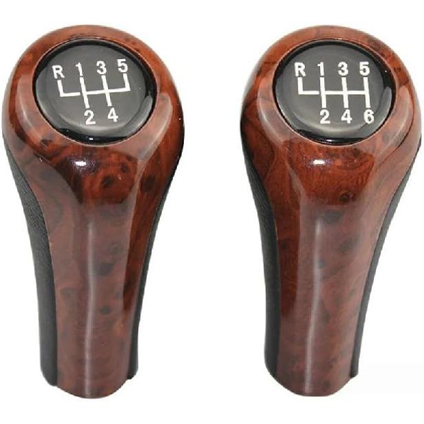 5/6 Speed Gear Shift Knob Wood Grain Leather for b-mw E30 E36 E46 E39 E34 Z3 E53 X1 X3 X4 Z4 Z5 Z8 M3 M4 M5 (6 Speed) 5 Speed