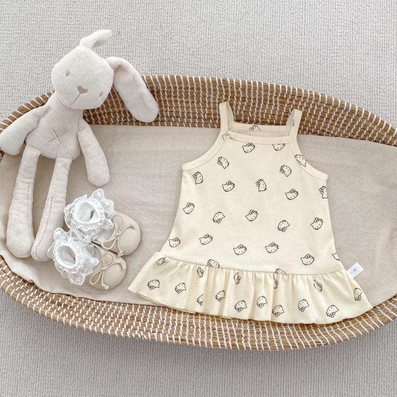 Baby Girl s Sweet Doll Collar Floral Sleeveless Dress S