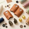 8 Pieces Thimble Assortment Adjustable Leather Guarding Finger Cap for Quilters,